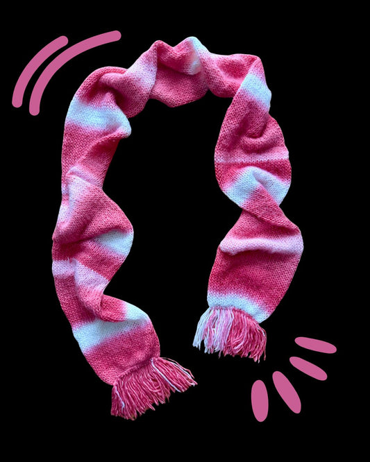 Ružový pletený šál